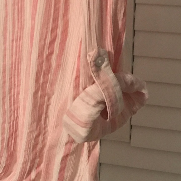 Style & Co pink & cream striped tie knot blouse, S - Picture 4 of 4